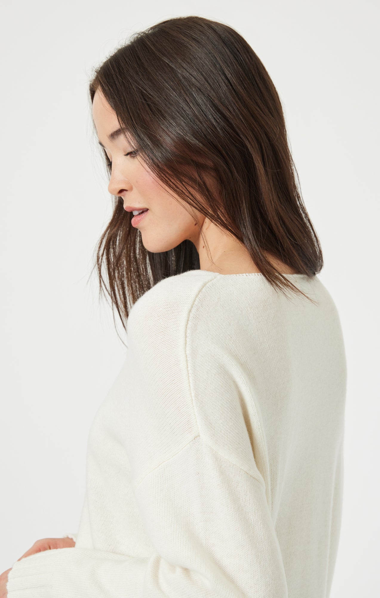 BOAT NECK SWEATER IN ANTIQUE WHITE - Mavi Jeans