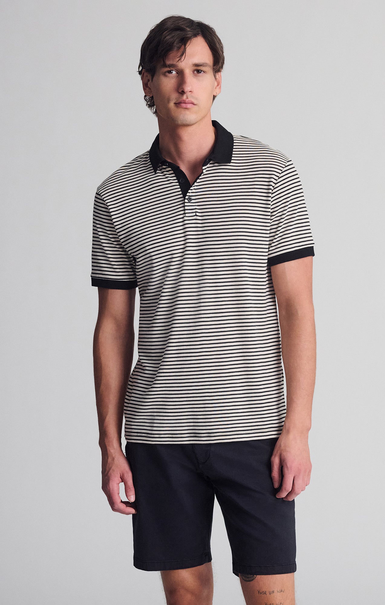 STRIPED POLO SHIRT IN TURTLEDOVE - Mavi Jeans