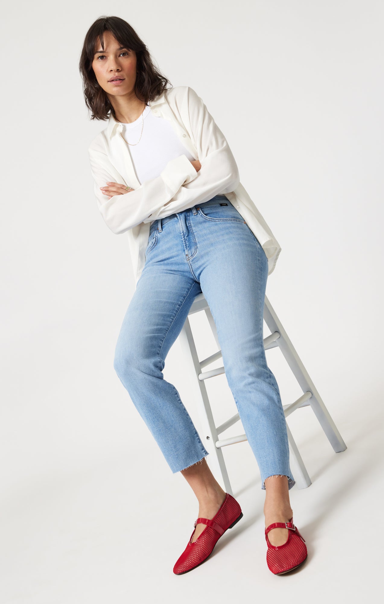 VIOLA STRAIGHT LEG IN LIGHT BRUSHED FLEX BLUE - Mavi Jeans