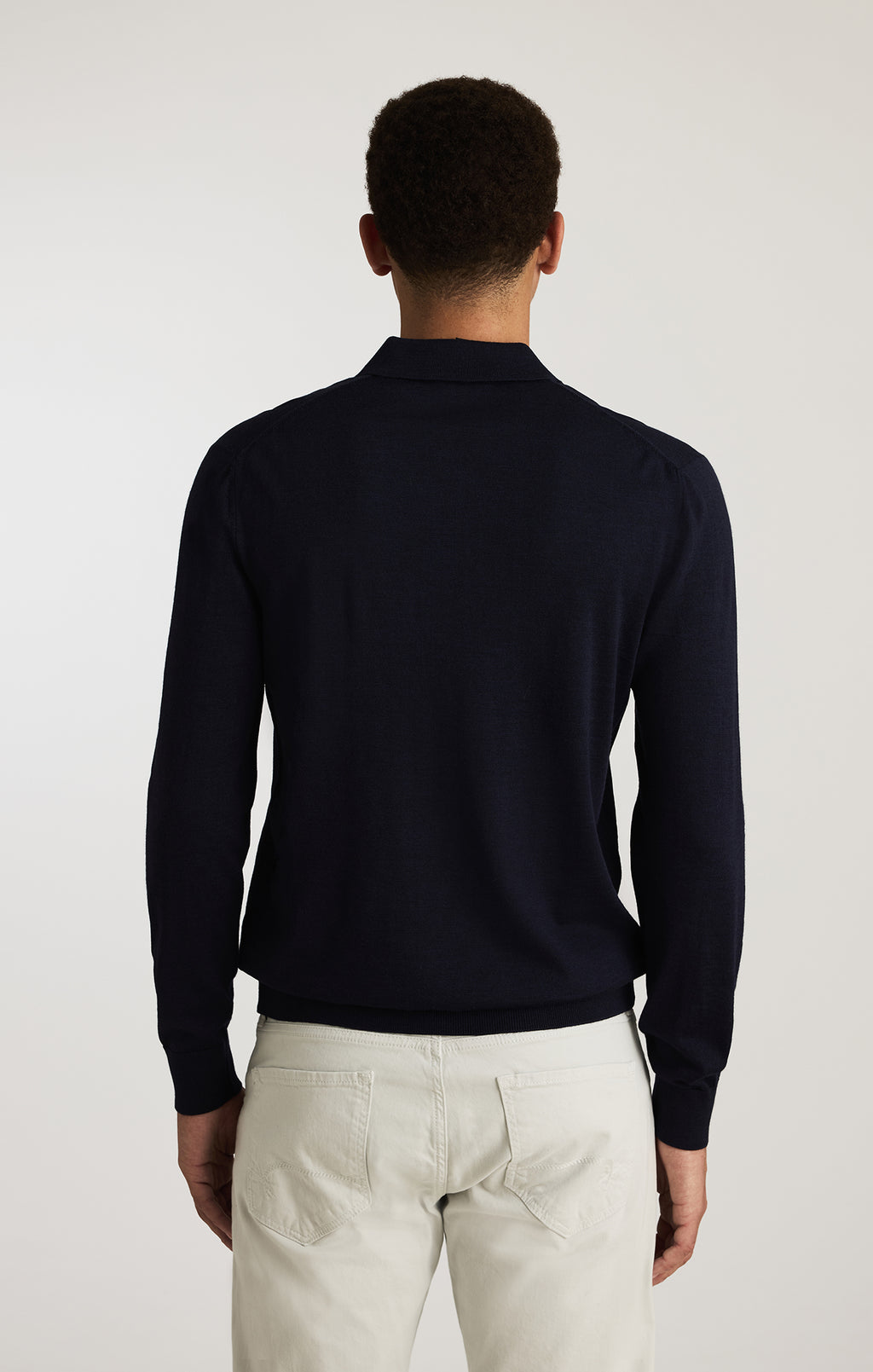 EDITION WOOL POLO SWEATER IN TOTAL ECLIPSE