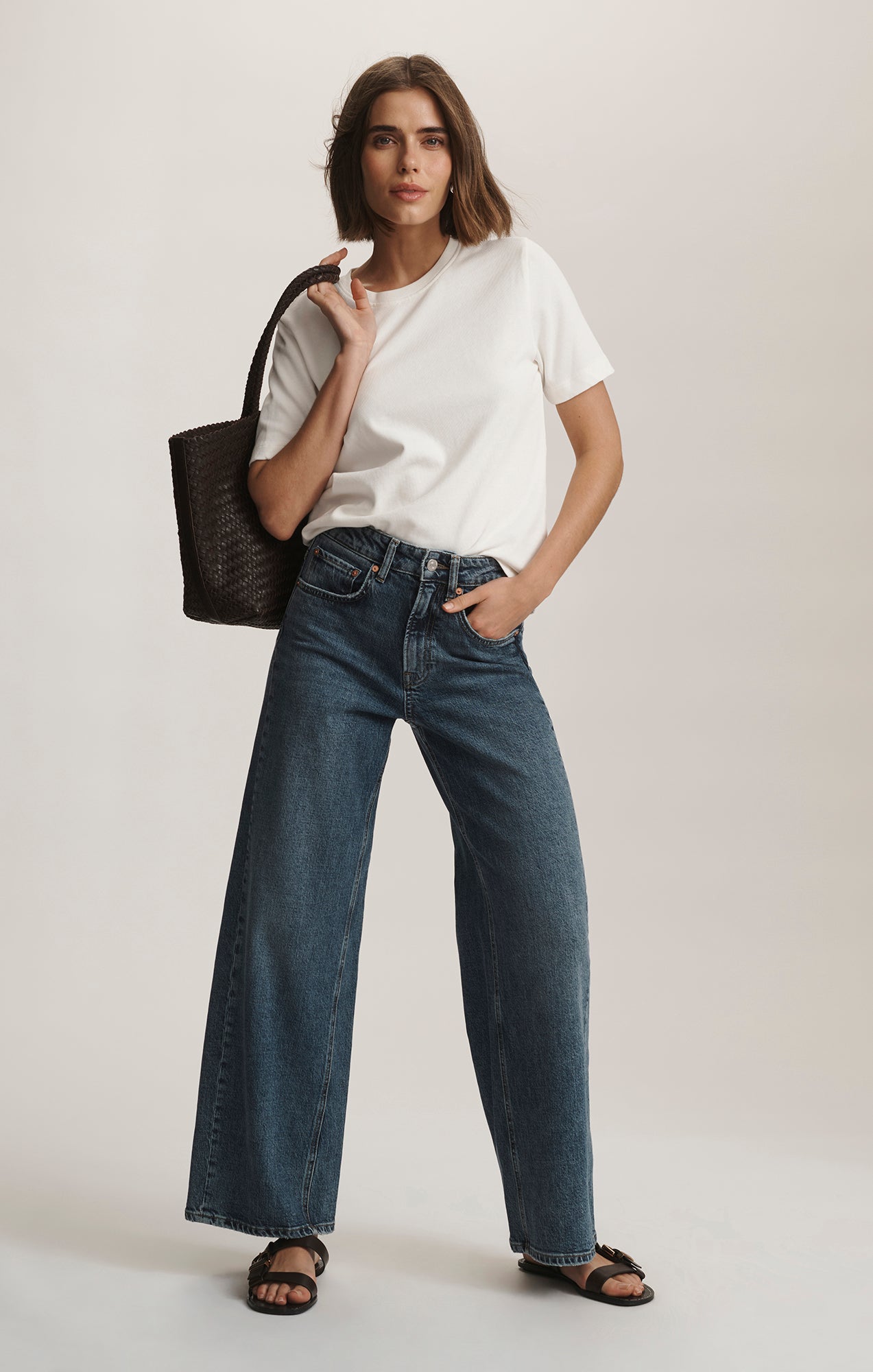 SIENA WIDE LEG IN DARK USED CLASSIC BLUE - Mavi Jeans