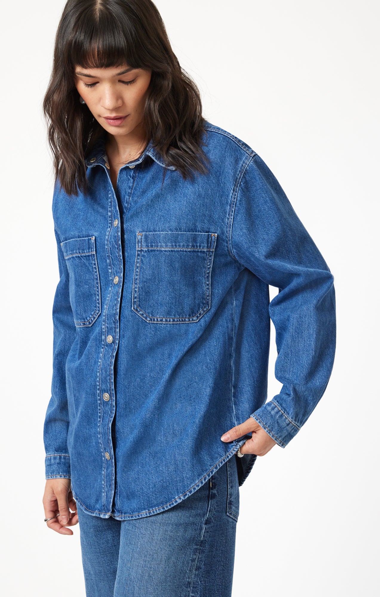 ALESTA DENIM SHIRT IN DARK CLASSIC BLUE - Mavi Jeans