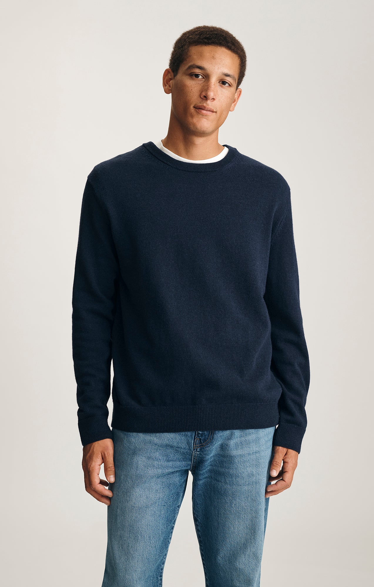 CREW NECK SWEATER IN TOTAL ECLIPSE