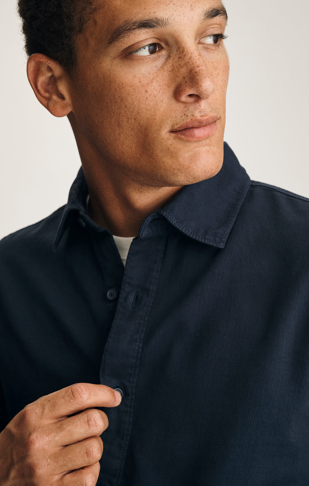 LONG SLEEVE BUTTON-UP SHIRT IN OUTER SPACE