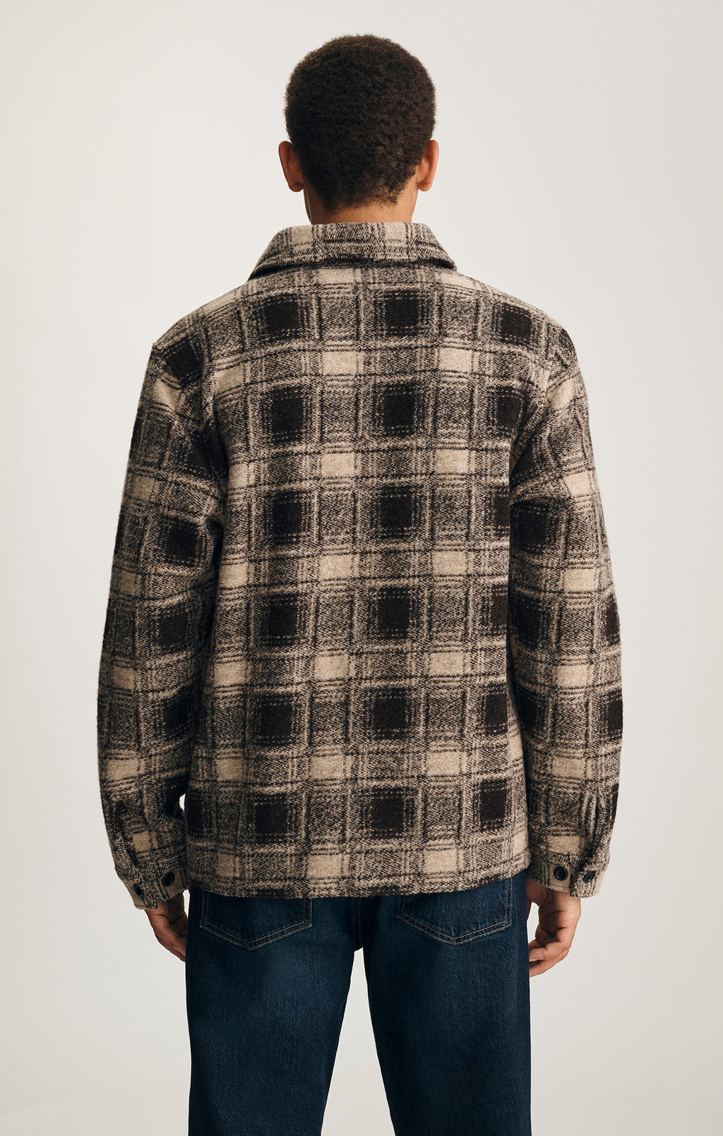 PLAID BUTTON-UP OVERSHIRT IN BROWN - Mavi Jeans