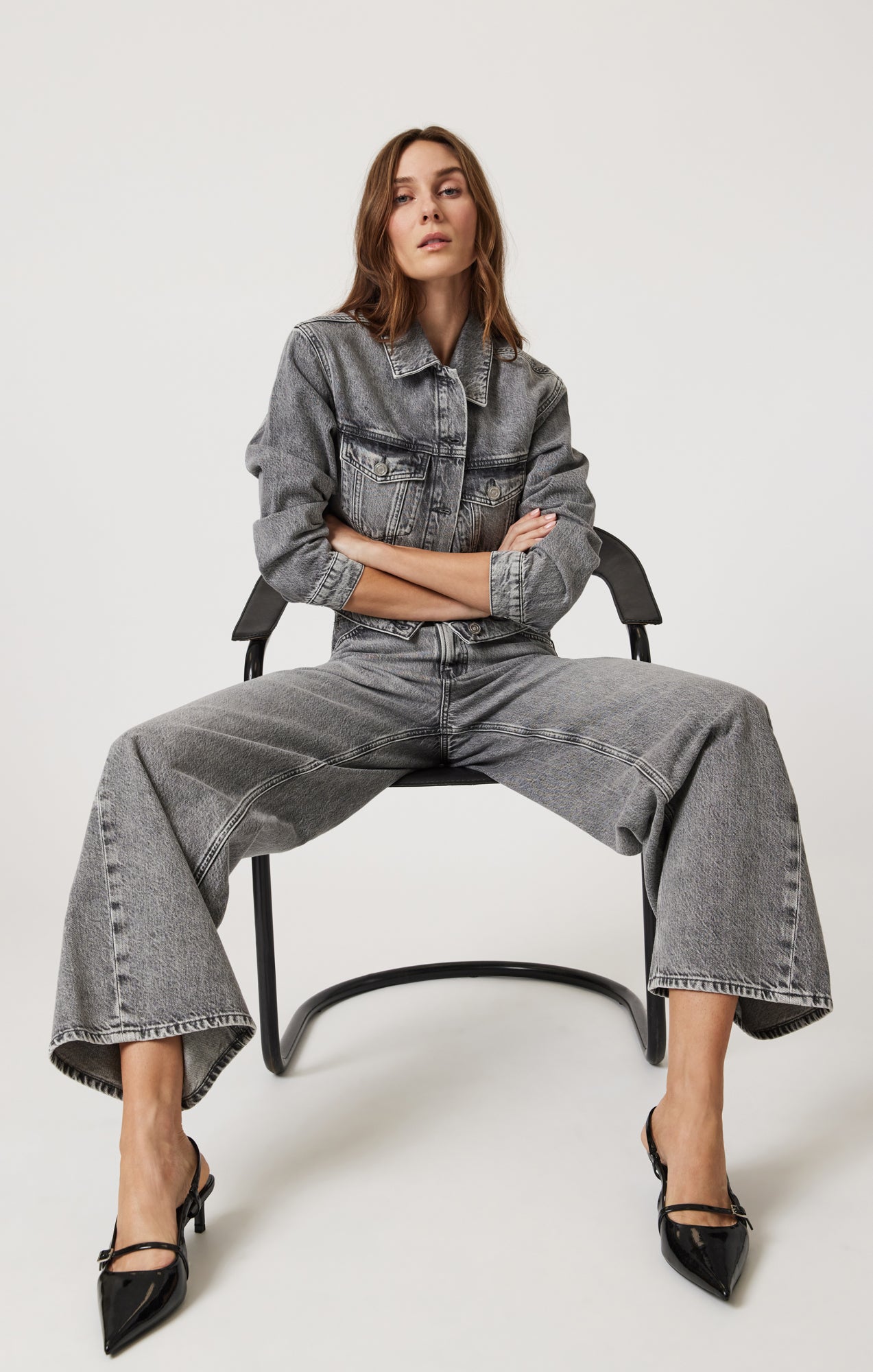 SIENA WIDE LEG IN LIGHT SMOKE DENIM - Mavi Jeans