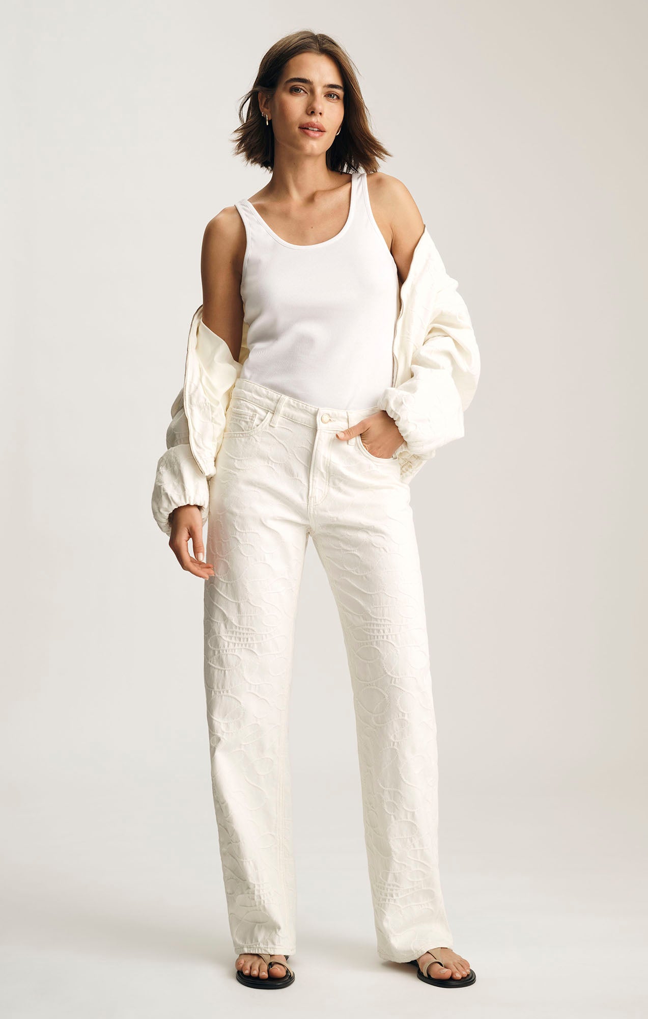 TAYLOR STRAIGHT LEG IN BEIGE EMBROIDERED DENIM - Mavi Jeans