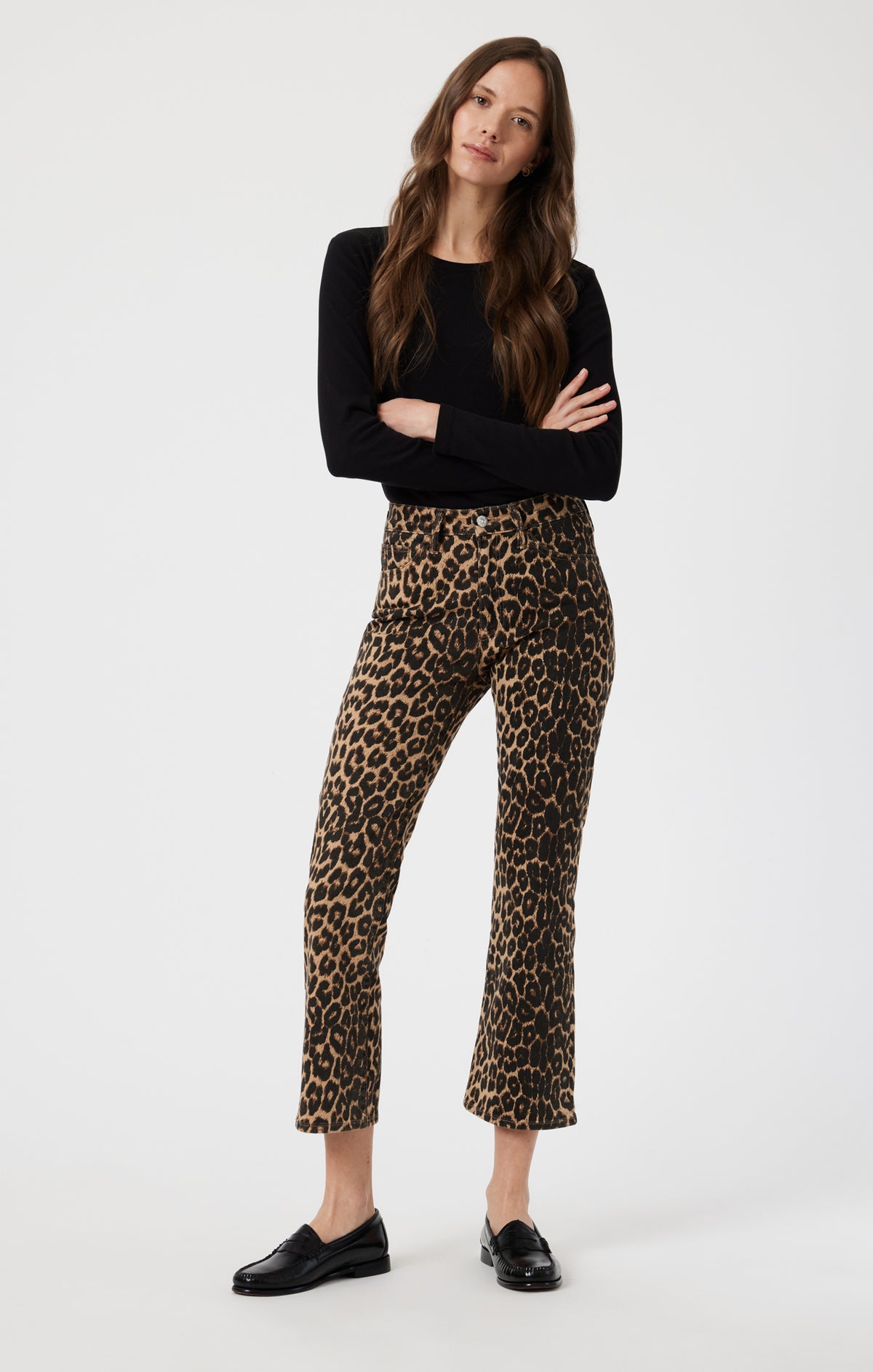 ANIKA CROP FLARE IN LEOPARD DENIM - Mavi Jeans