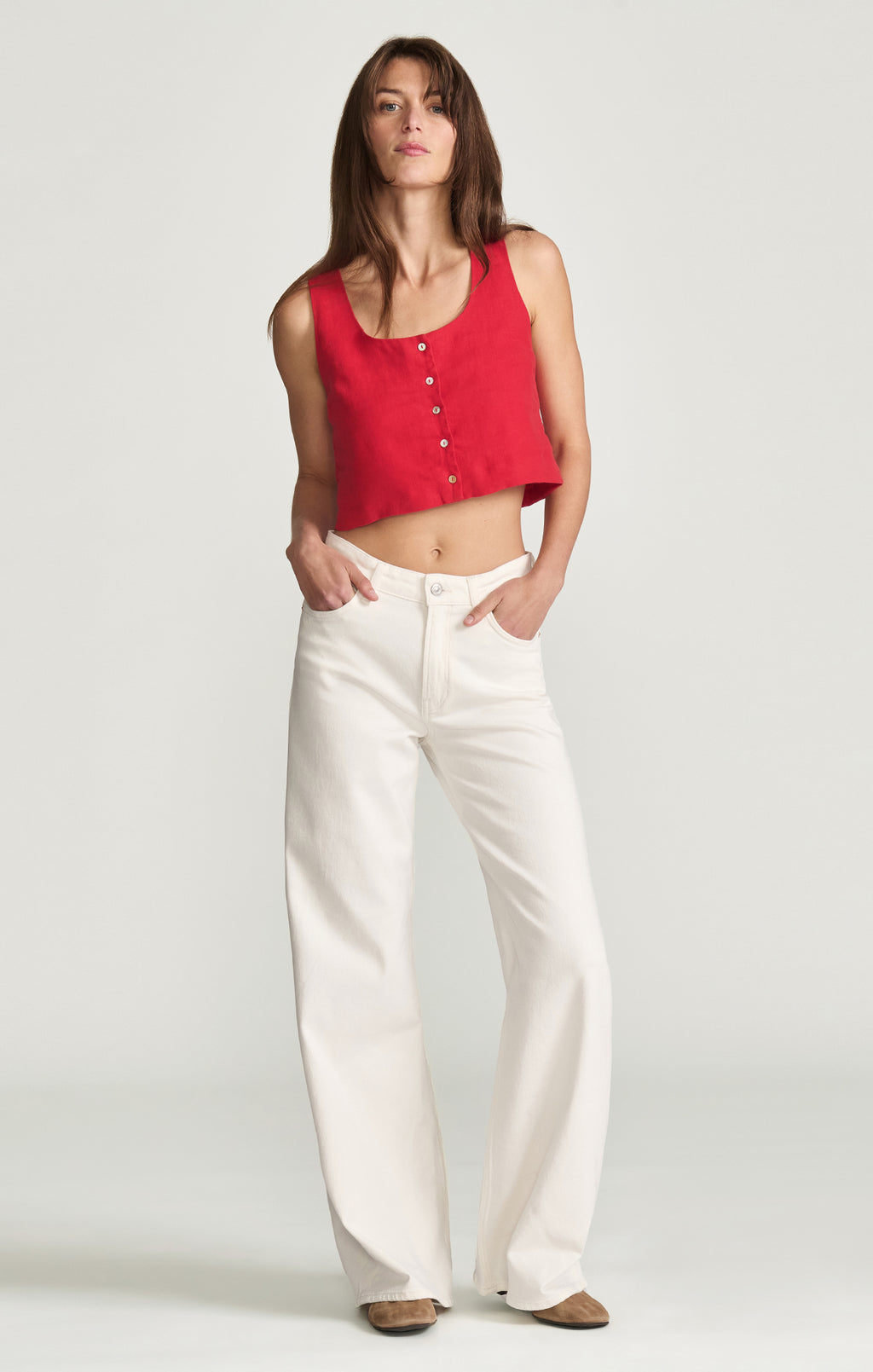 FLORIDA WIDE LEG IN OFF-WHITE CLASSIC BLUE - Mavi Jeans