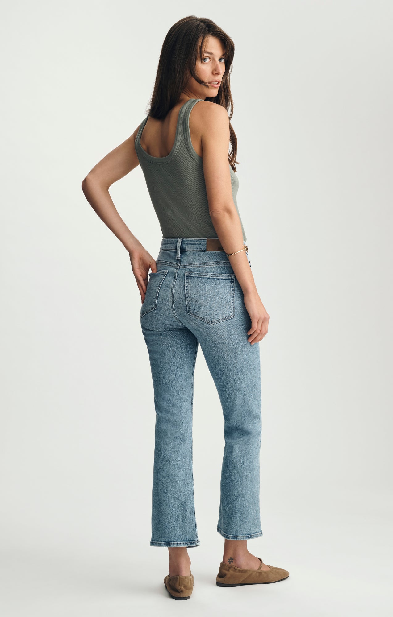 ANIKA CROPPED FLARE IN LIGHT BRUSHED FLEX BLUE - Mavi Jeans