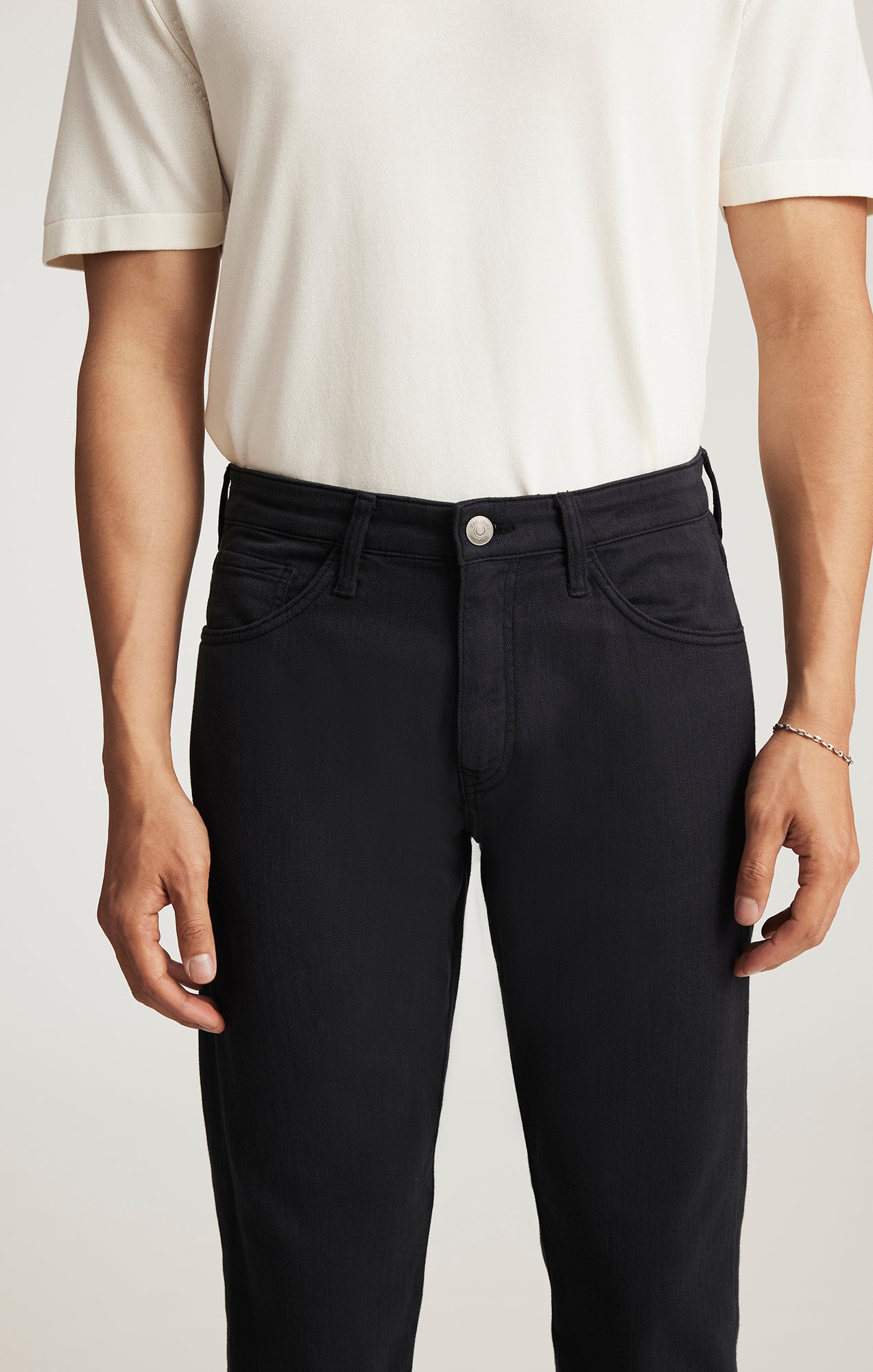 MARCUS SLIM STRAIGHT LEG IN NAVY HERRINGBONE - Mavi Jeans