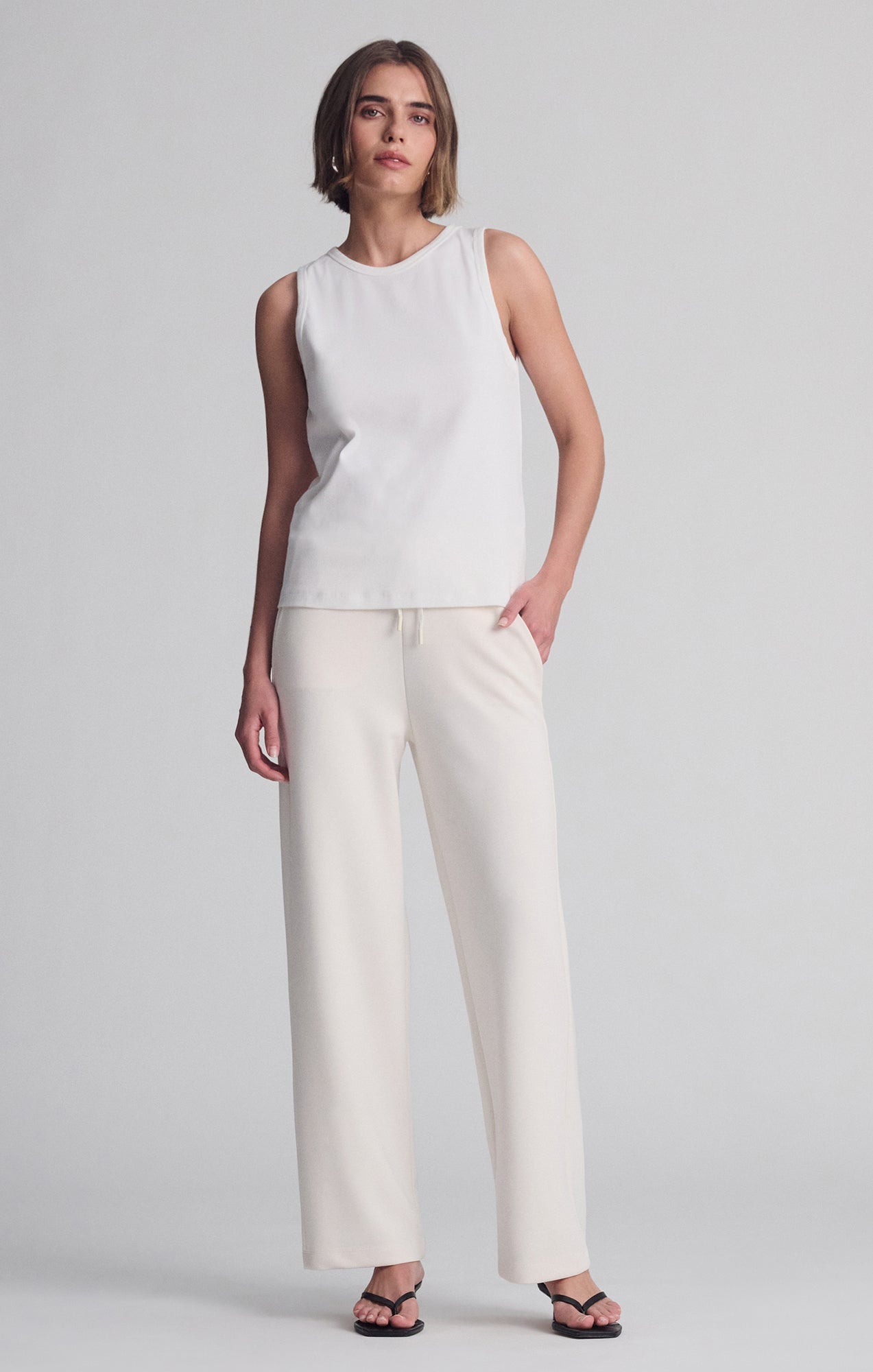 CONTOUR TANK TOP IN COCONUT MILK - Mavi Jeans