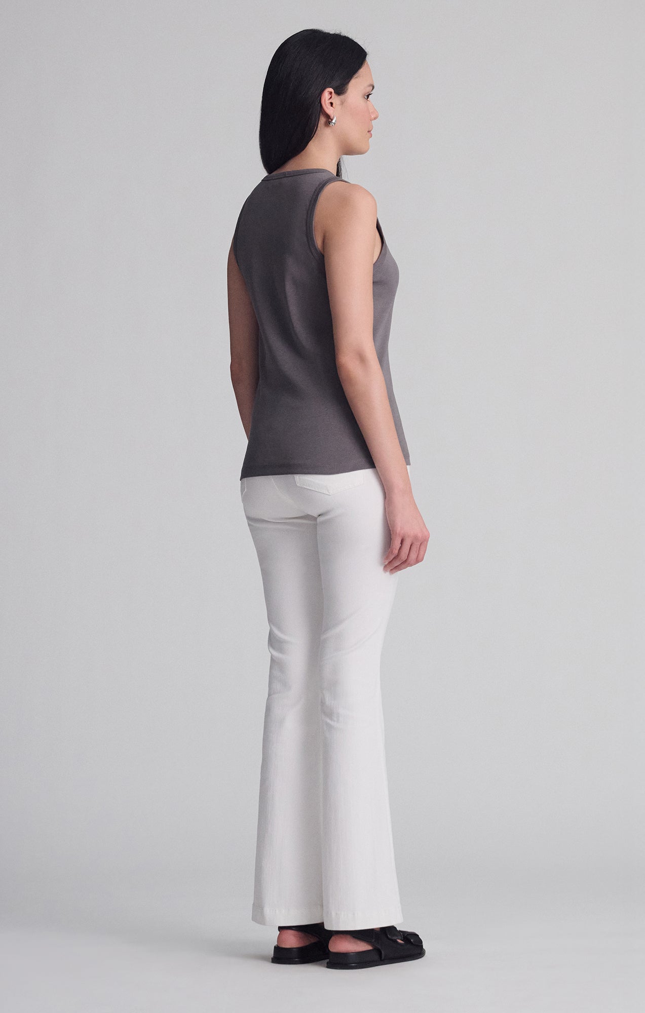 CONTOUR TANK TOP IN DARK GULL GRAY - Mavi Jeans