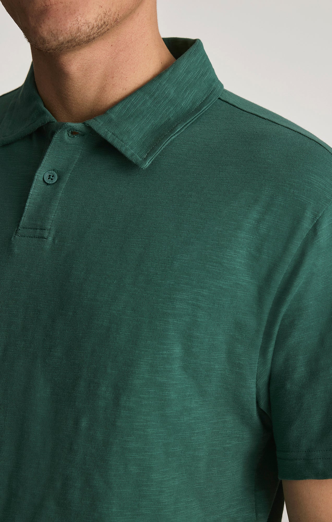 SLUB POLO T-SHIRT IN BISTRO GREEN
