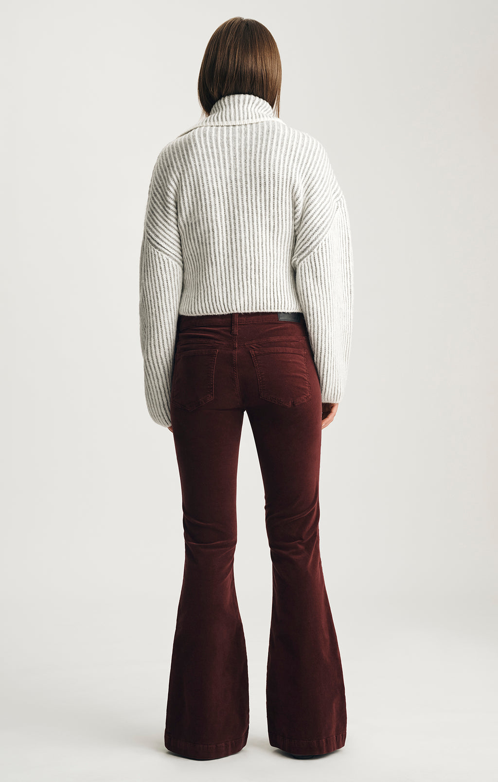 SYDNEY FLARE IN BURGUNDY VELVET