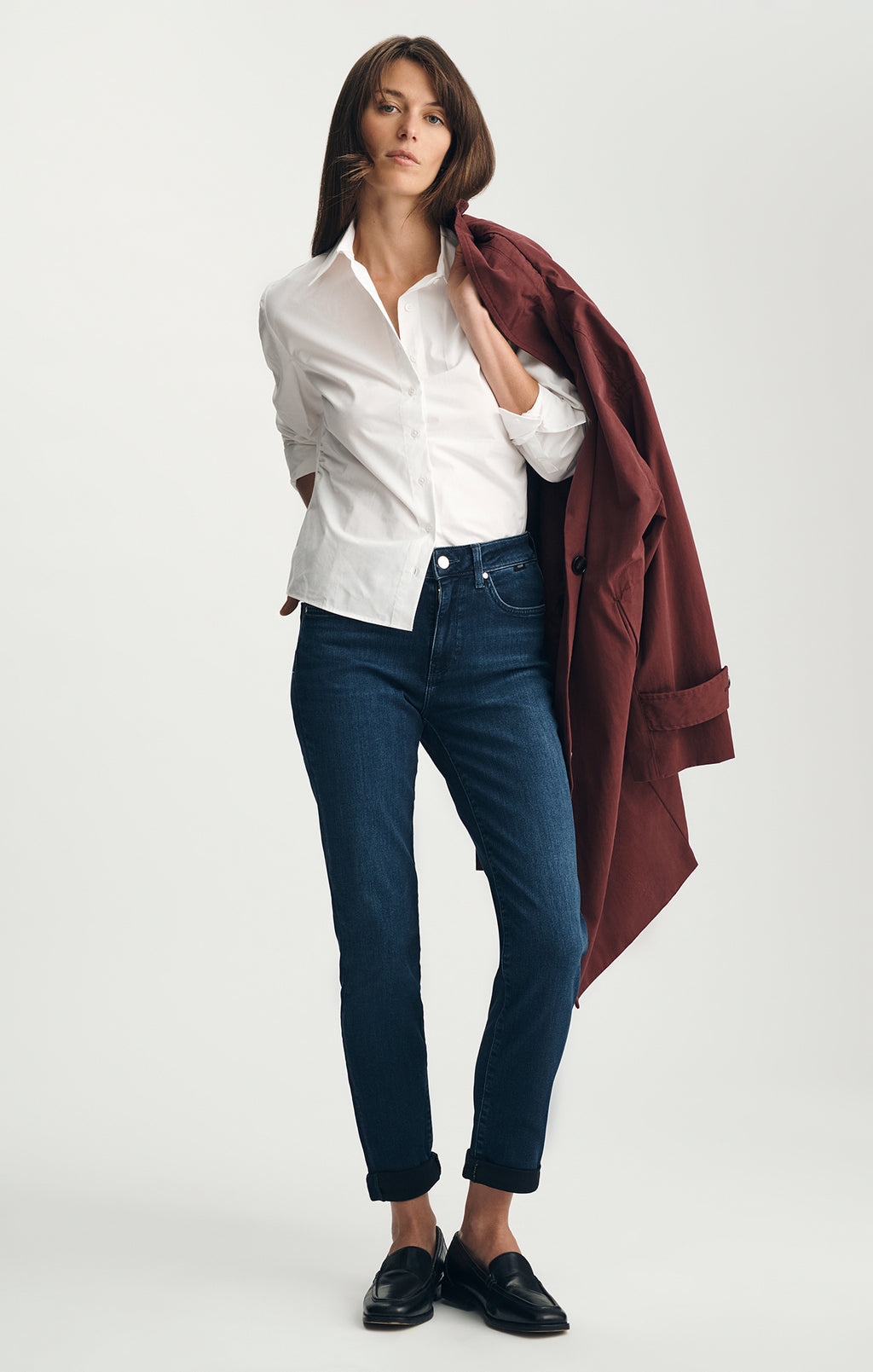 KATHLEEN SLIM BOYFRIEND IN INK BRUSHED FEATHER BLUE - Mavi Jeans