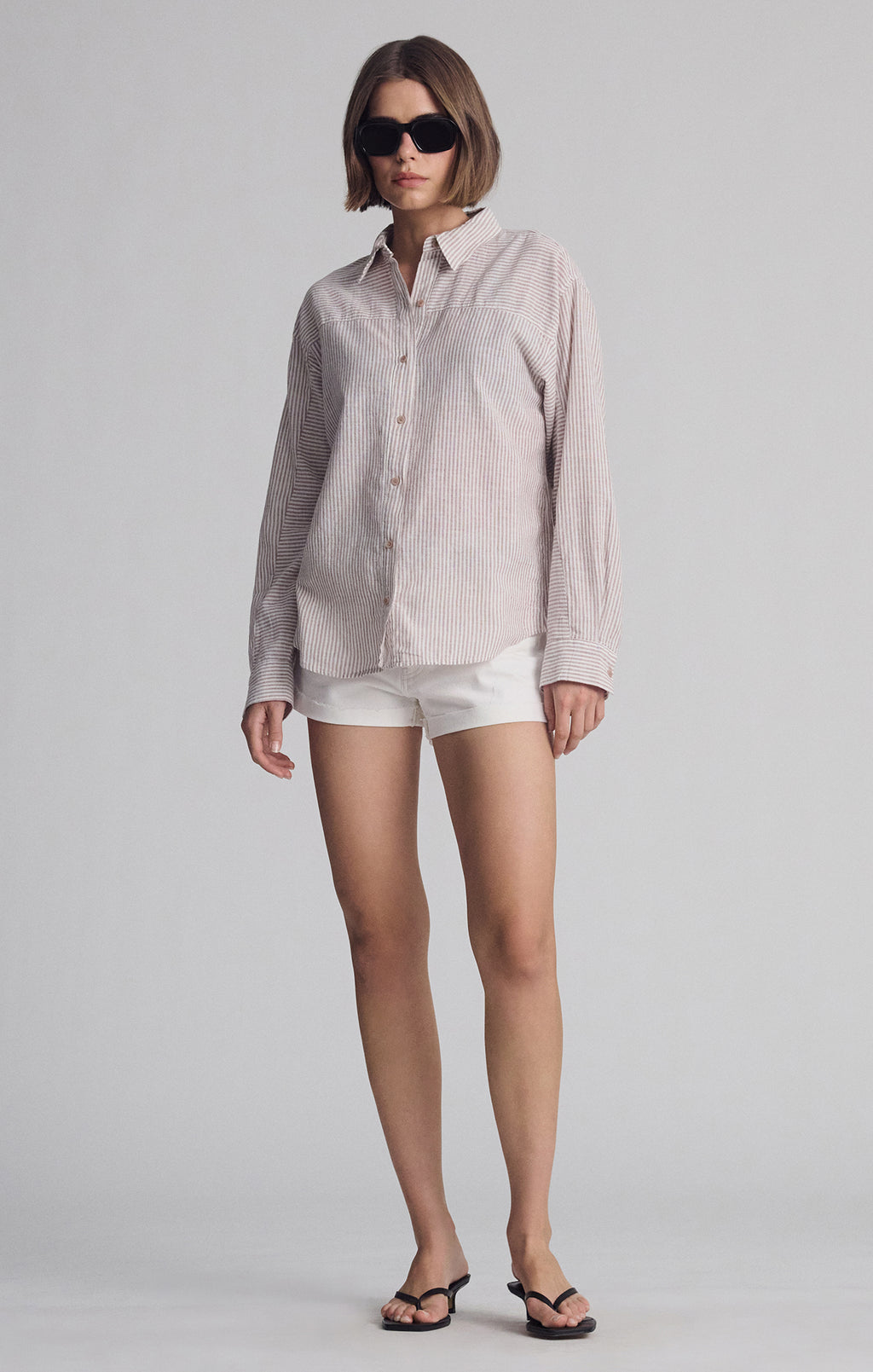 CASUAL BUTTON-UP SHIRT IN NUTMEG STRIPE - Mavi Jeans