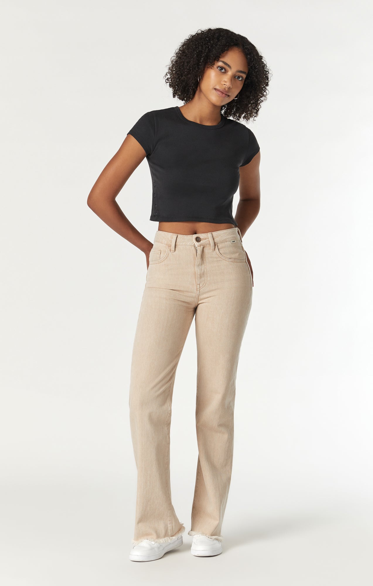 VICTORIA WIDE LEG JEANS IN BEIGE NATURAL DYE - Mavi Jeans