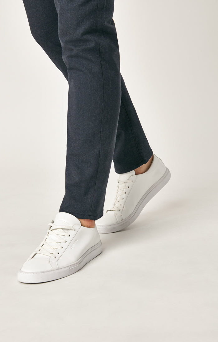 MARCUS SLIM STRAIGHT LEG PANTS IN NAVY FEATHER TWEED - Mavi Jeans