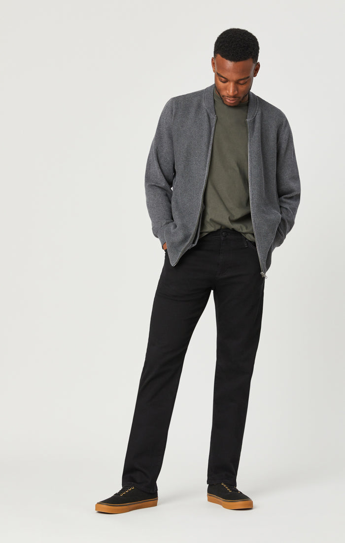 ZACH STRAIGHT LEG JEANS IN DOUBLE BLACK SUPERMOVE - Mavi Jeans