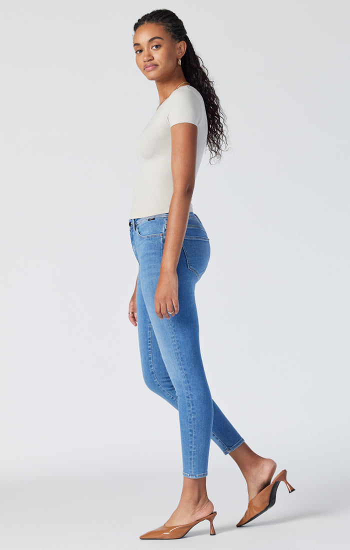 Blue high store waisted skinny jeans