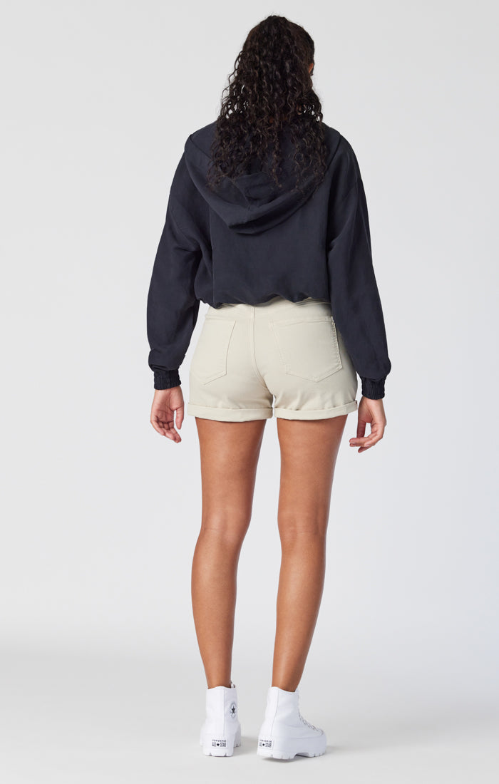 SHEENA STRAIGHT SHORTS IN OATMEAL TWILL - Mavi Jeans
