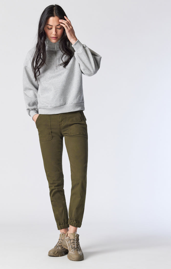 IVY SLIM CARGO PANTS IN DARK JADE TWILL - Mavi Jeans