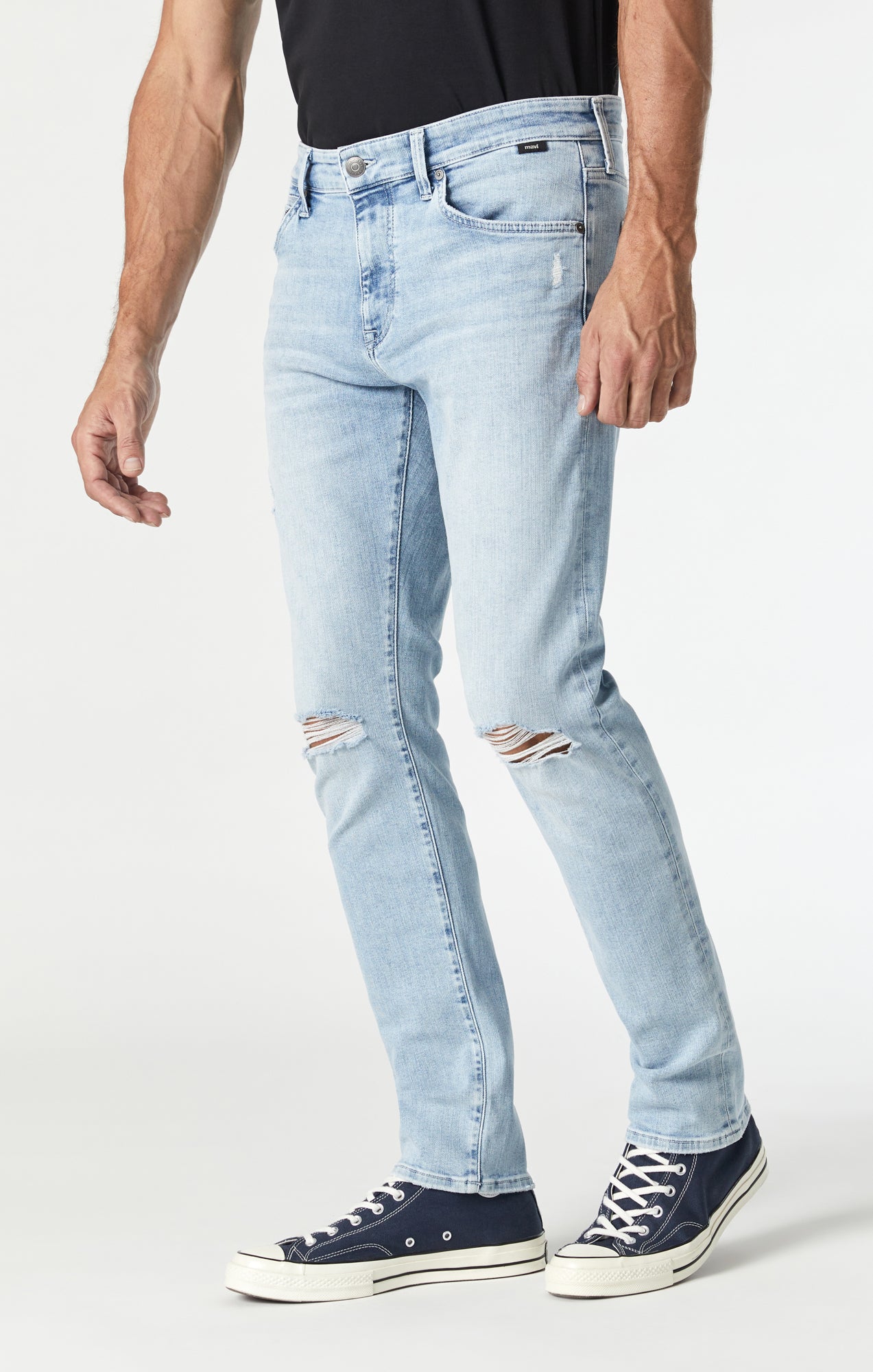 Bleached ripped jeans hot sale mens