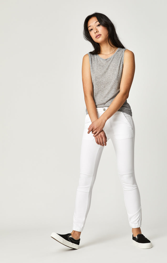 IVY SLIM CARGO PANTS IN WHITE TWILL - Mavi Jeans