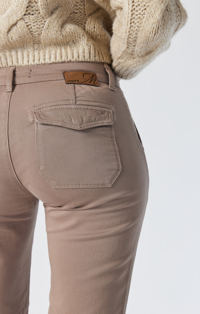 Mavi Women's Ivy Mid-Rise Slim Cargo In Fungi Casual Comfort