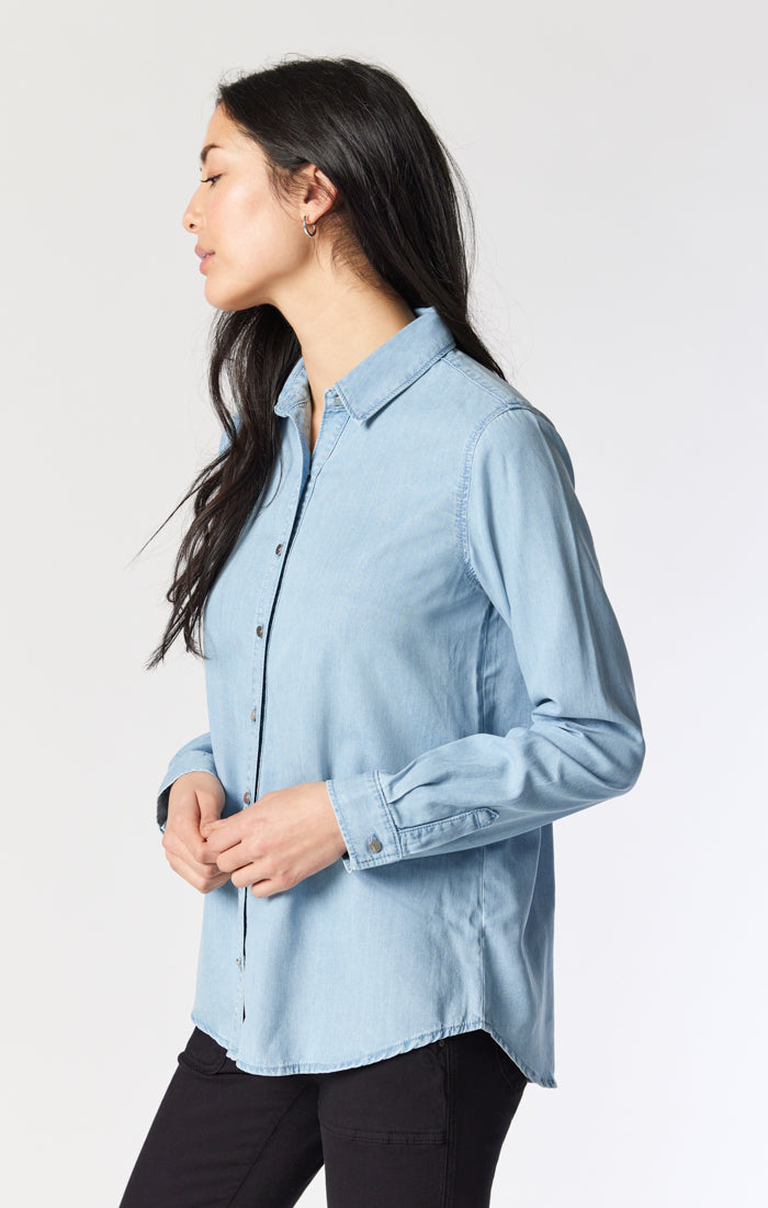 Mavi Women's Shelby Semi-fitted Denim Shirt in Light Denim – Mavi
