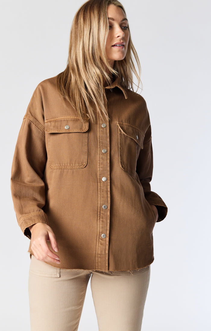 TAMARA OVERSIZED DENIM SHIRT IN TANNIN DENIM - Mavi Jeans