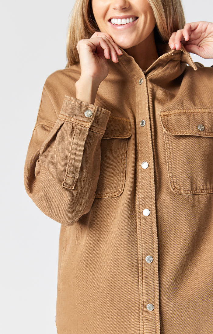 TAMARA OVERSIZED DENIM SHIRT IN TANNIN DENIM - Mavi Jeans
