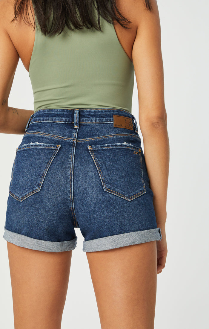 ELLA SHORTS IN DARK BRUSHED VINTAGE - Mavi Jeans