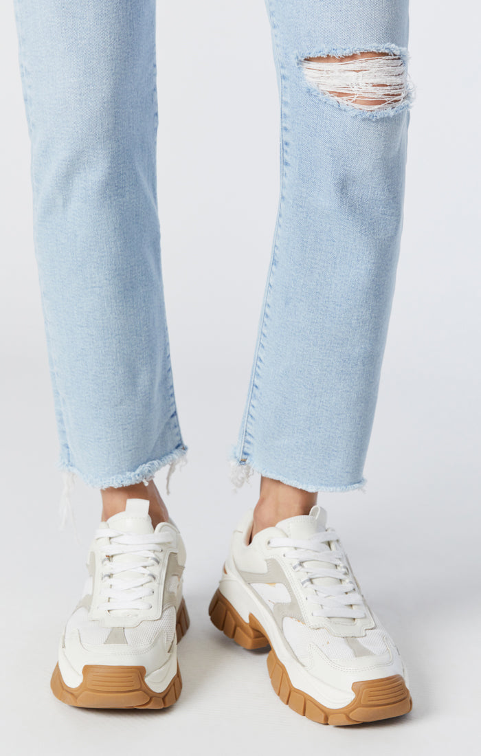 VIOLA STRAIGHT LEG JEANS IN LIGHT RIPPED RECYCLED BLUE - Mavi Jeans