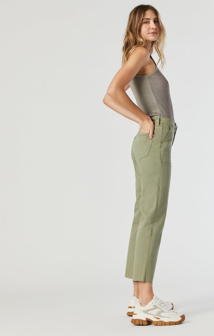 Mavi Women's Shelia Front Pocket Straight In Quiet Shade Luxe Twill