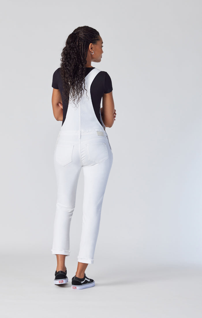 EDERA OVERALLS IN WHITE RIPPED & FRINGE - Mavi Jeans
