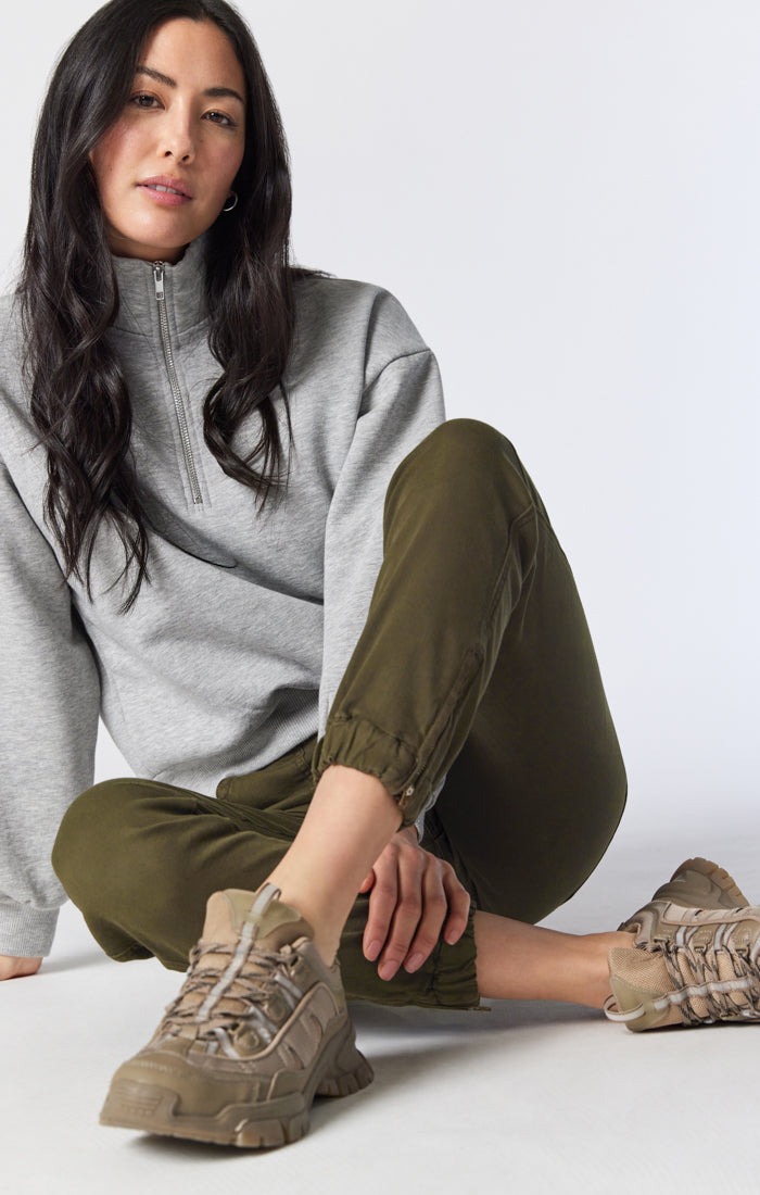 IVY SLIM CARGO PANTS IN DARK JADE TWILL - Mavi Jeans