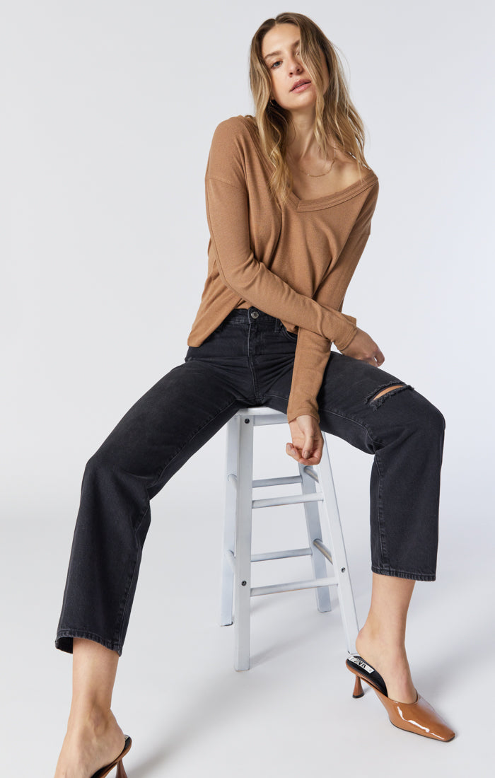 BARCELONA WIDE LEG IN DARK SMOKE ORGANIC BLUE - Mavi Jeans
