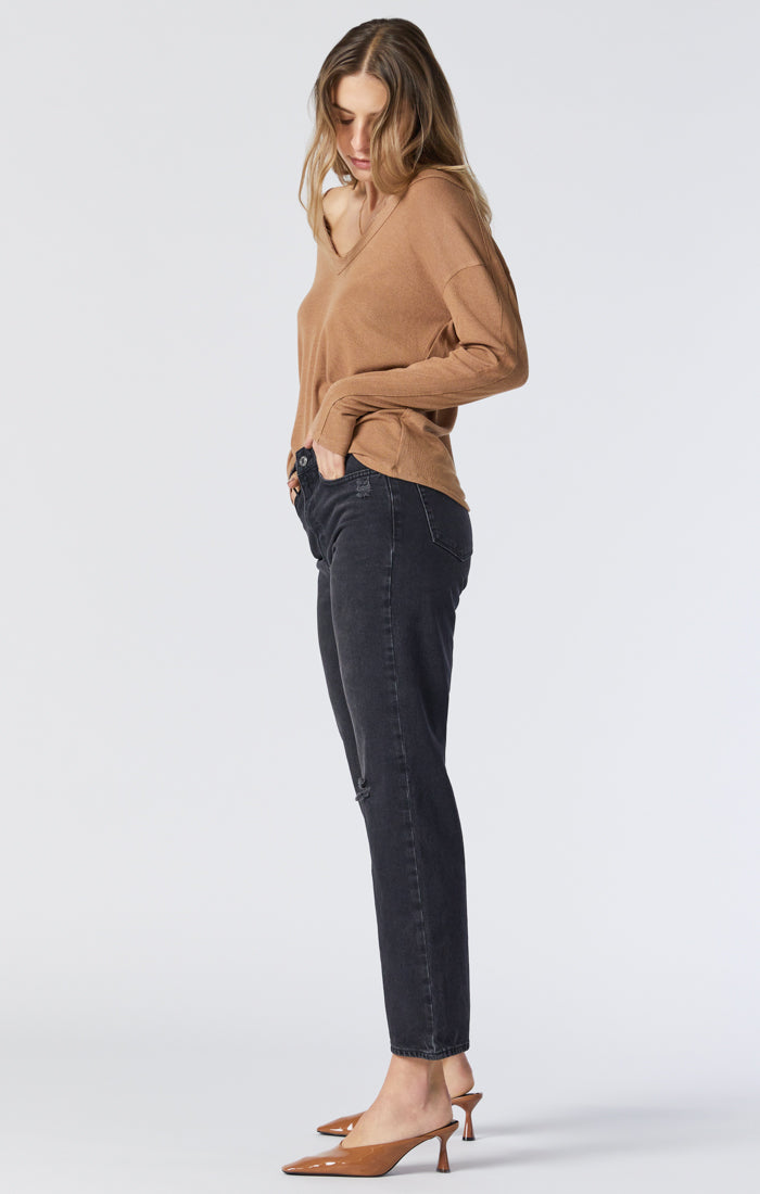 BARCELONA WIDE LEG IN DARK SMOKE ORGANIC BLUE - Mavi Jeans