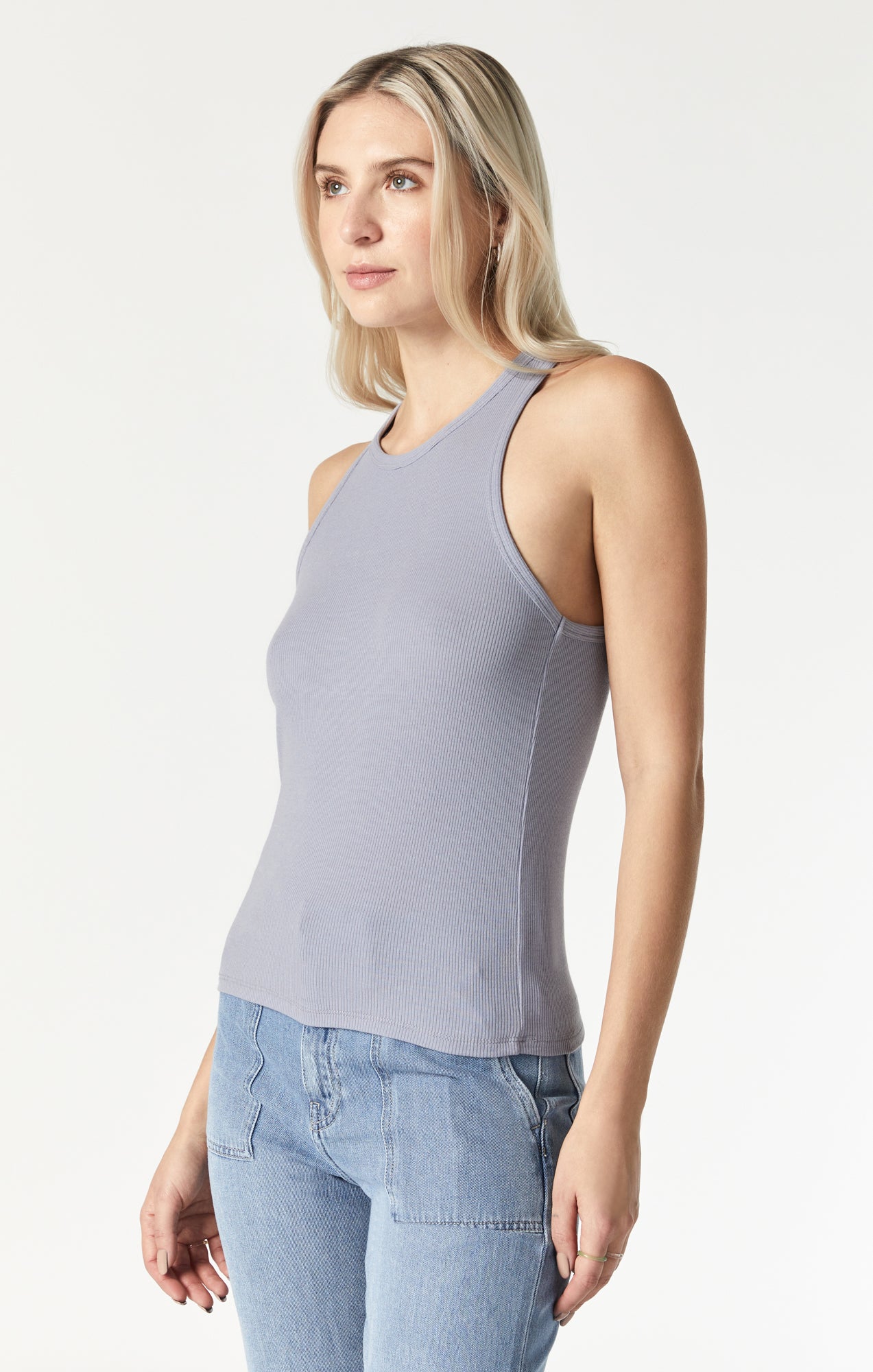 RACER BACK TANK TOP IN NATURAL LILAC - Mavi Jeans