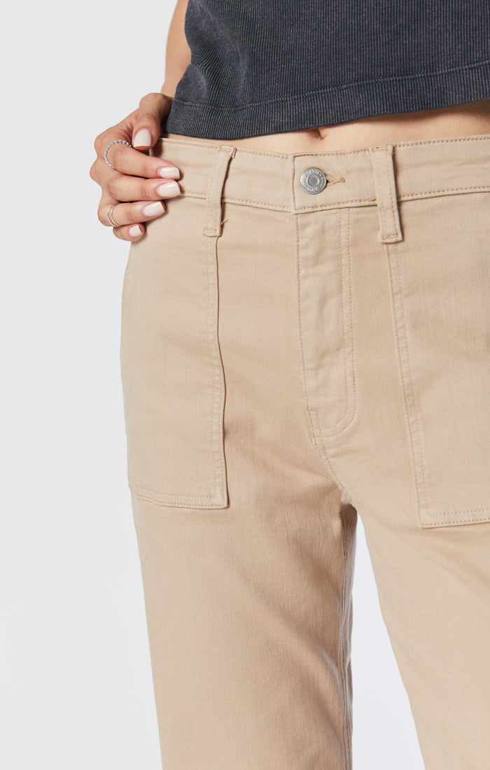 SHELIA FRONT POCKET STRAIGHT PANTS IN SILVER MINK TWILL - Mavi Jeans