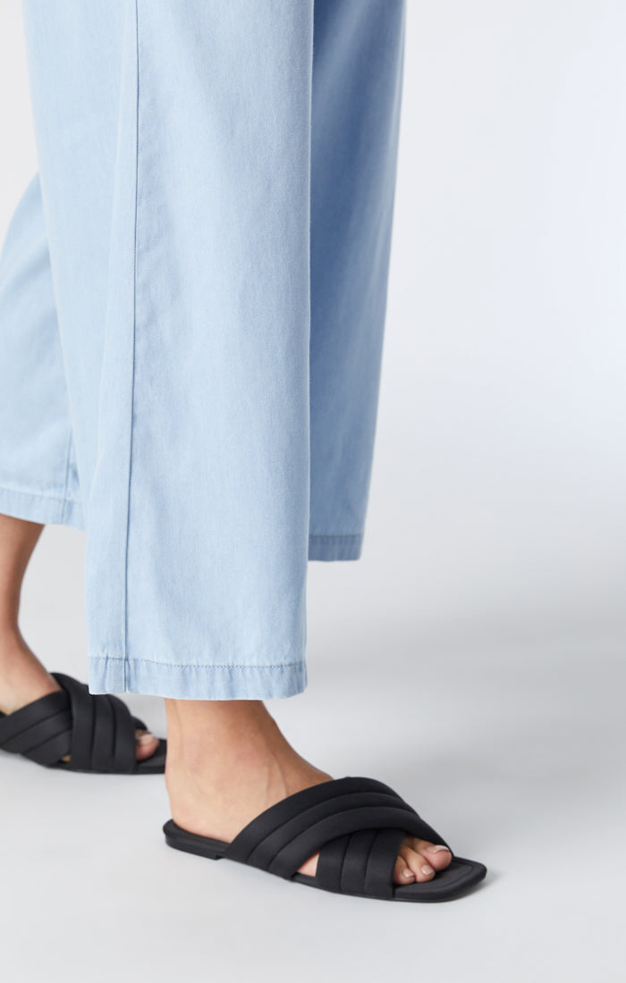Mavi Women's Tara Denim Wide Leg Jumpsuit in Light Soft Denim