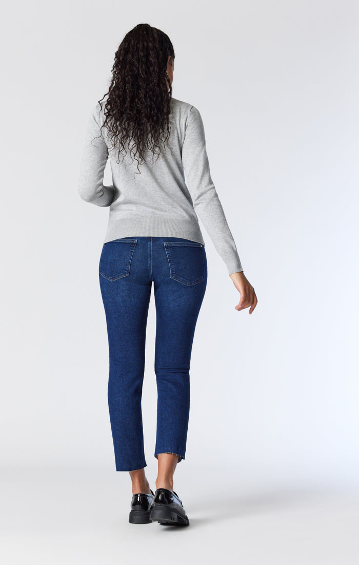VIOLA STRAIGHT LEG  IN DARK BRUSHED FLEX BLUE - Mavi Jeans