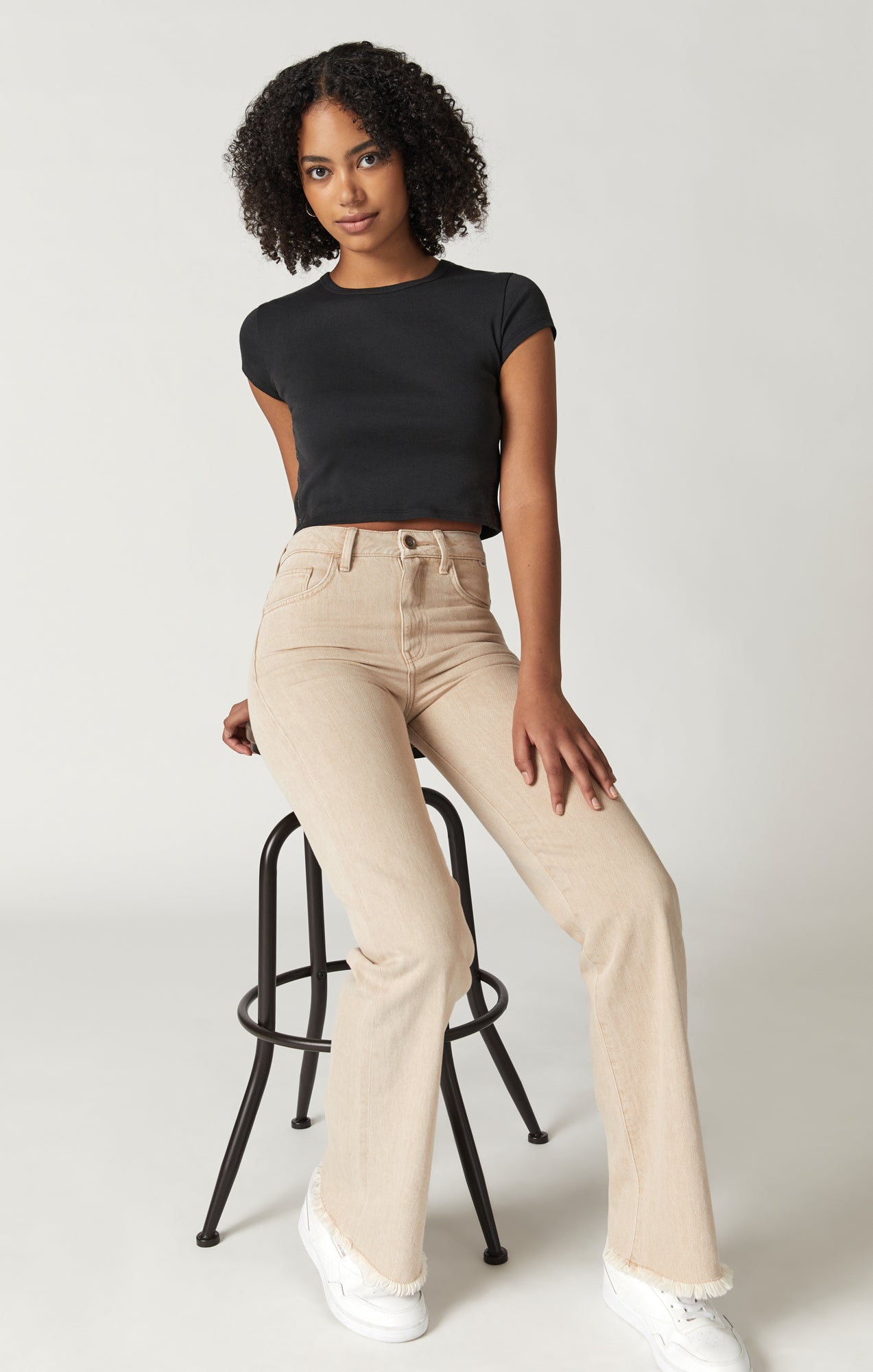 VICTORIA WIDE LEG JEANS IN BEIGE NATURAL DYE - Mavi Jeans