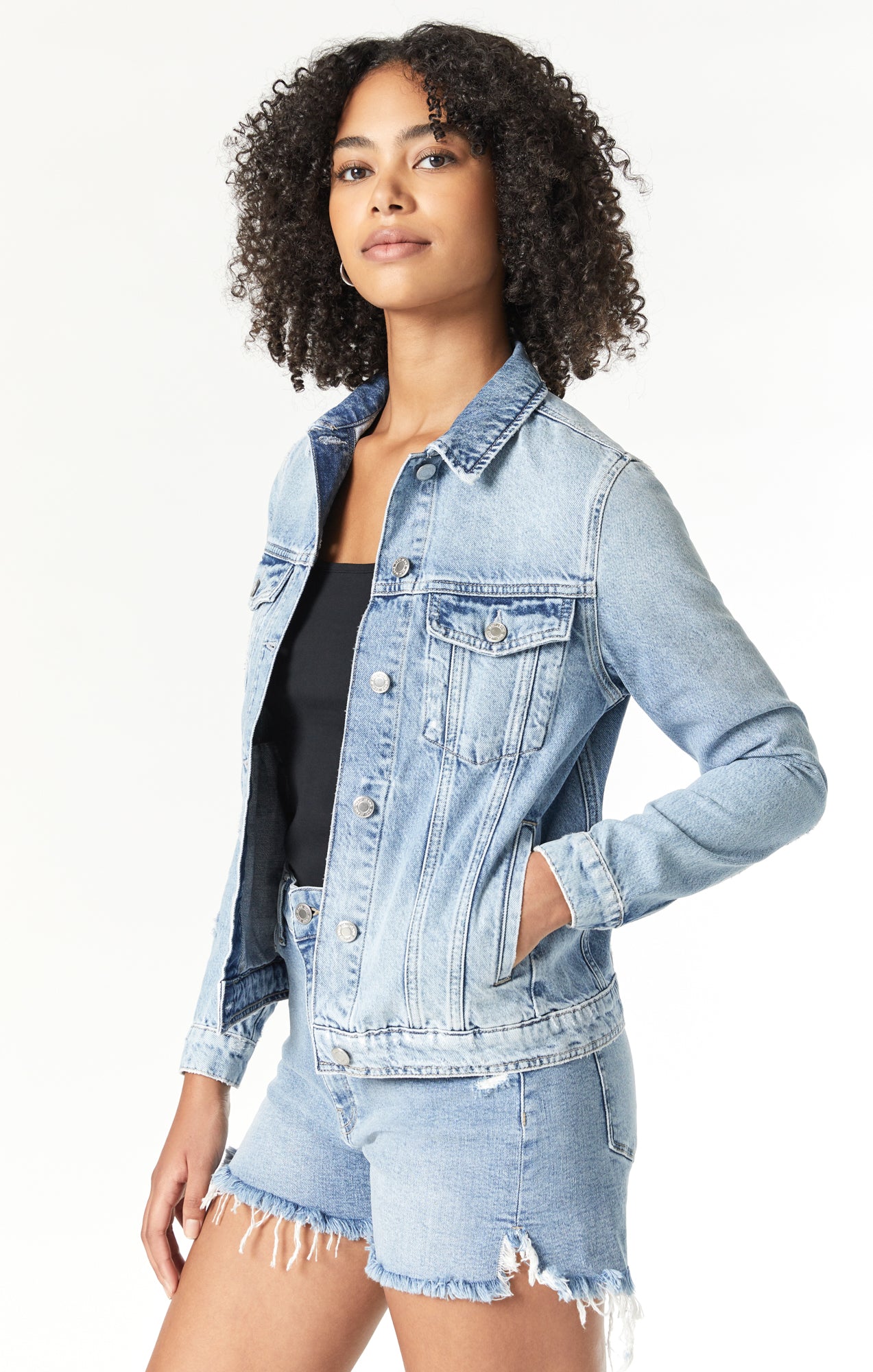 Mavi Women's Katy Jacket in Mid Brushed True Blue