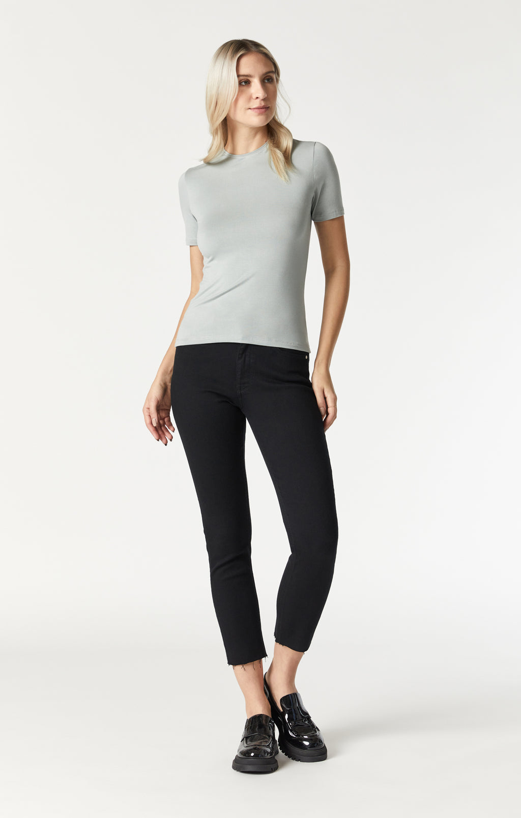 LUXE CREW NECK T-SHIRT IN BELGIAN BLOCK - Mavi Jeans
