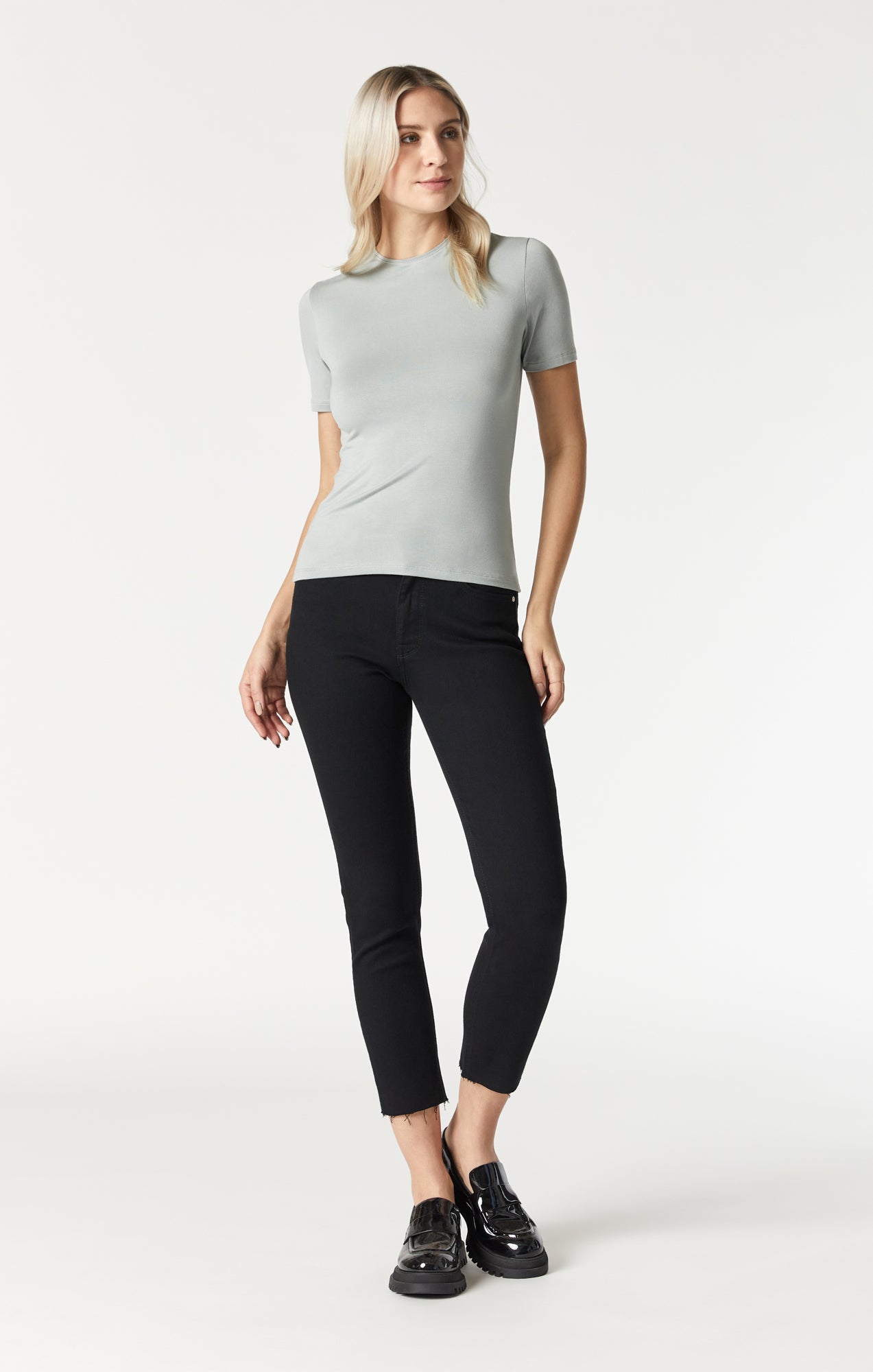 LUXE CREW NECK T-SHIRT IN BELGIAN BLOCK - Mavi Jeans