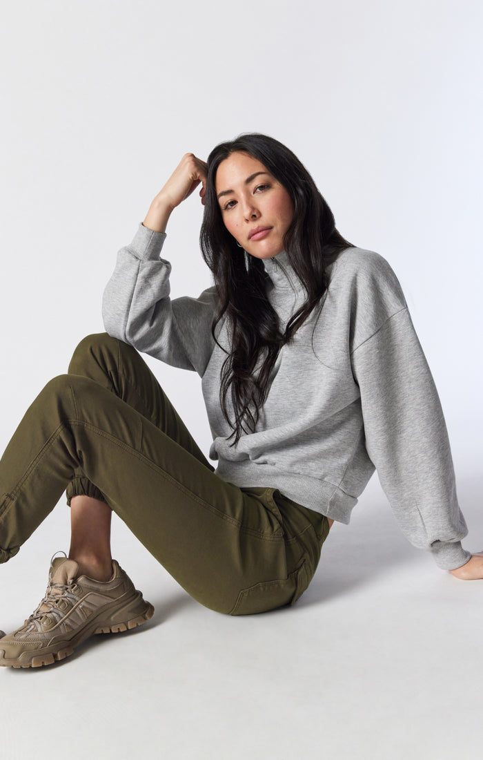 IVY SLIM CARGO PANTS IN DARK JADE TWILL - Mavi Jeans