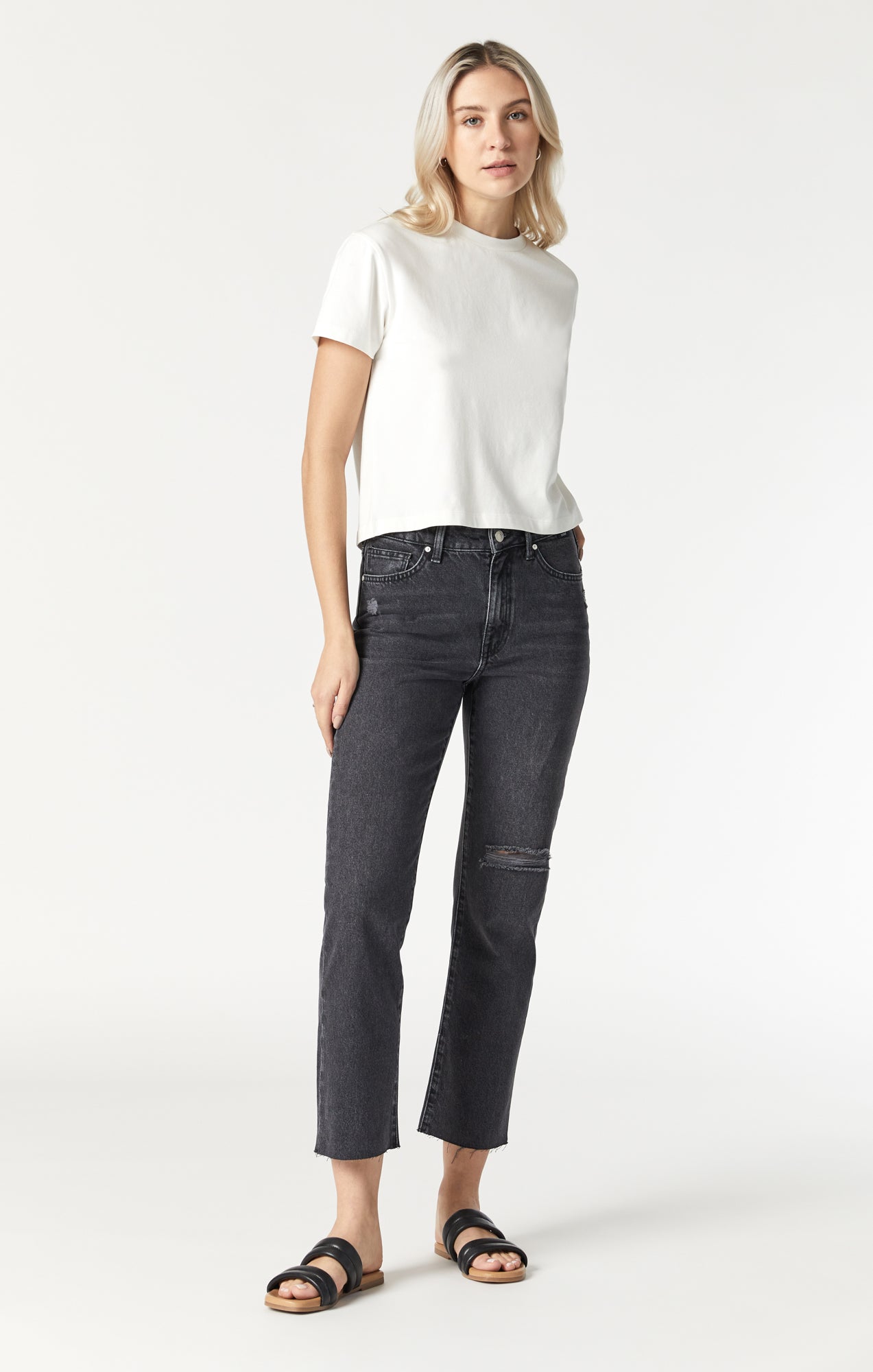NEW YORK STRAIGHT LEG IN SMOKE RIPPED DENIM - Mavi Jeans